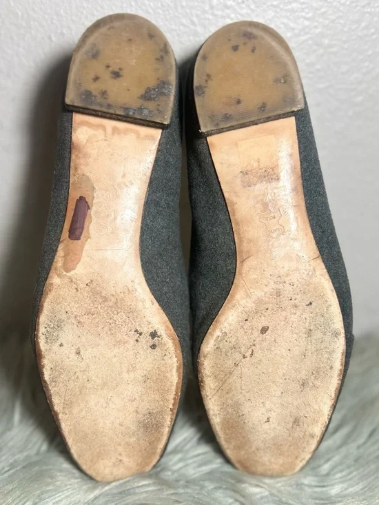 Tory Burch Antonia Smoking Loafer Wool Felt Gray Size 8.5 - Picture 10 of 11